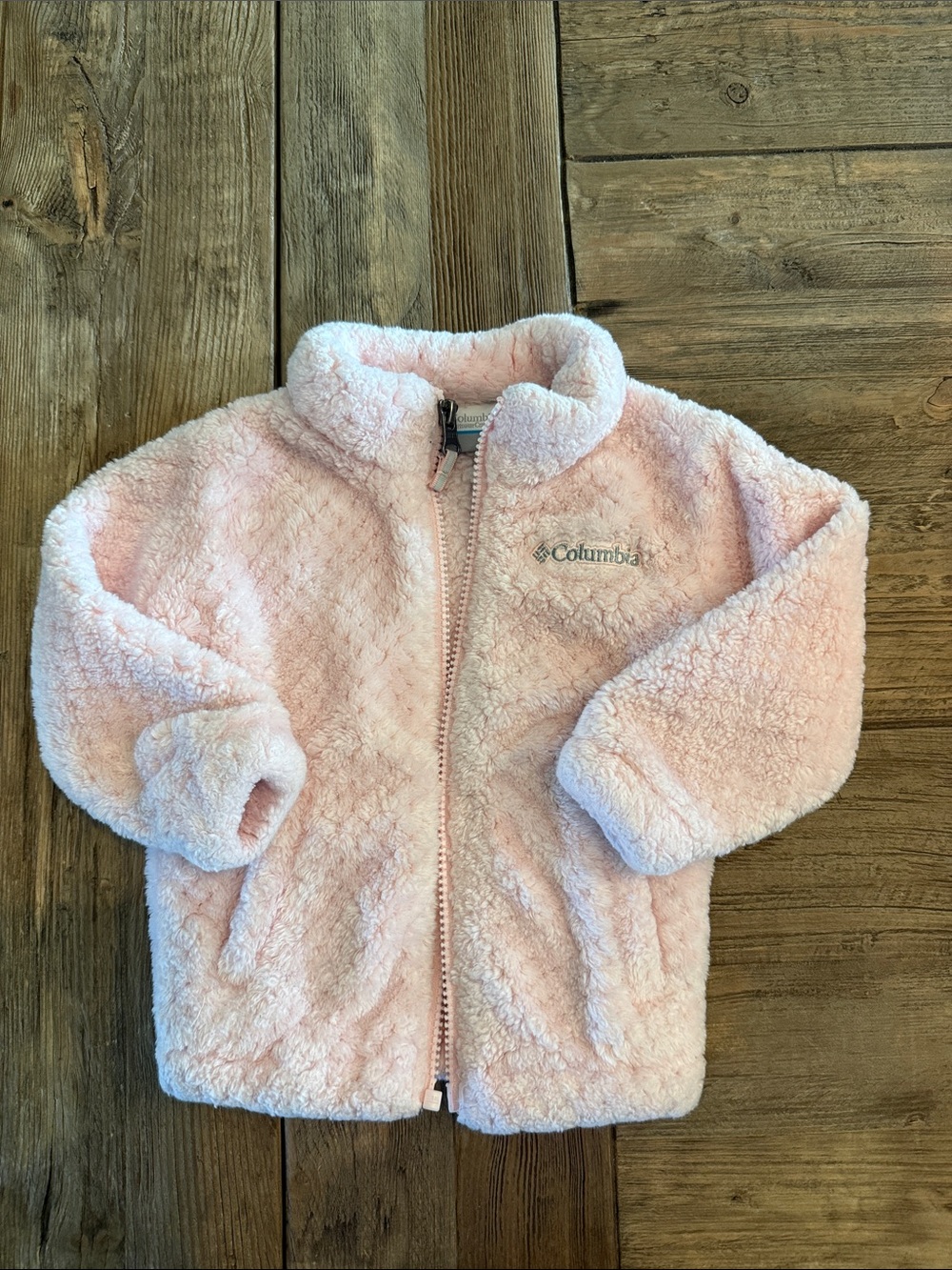 Columbia Light Pink Sherpa Fleece Jacket 12-18 months